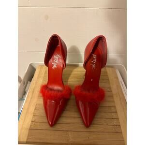 Nasty Gal Knock 'Em Dead D'Orsay Pump 5 inches- Red Heel Womens size 7.5